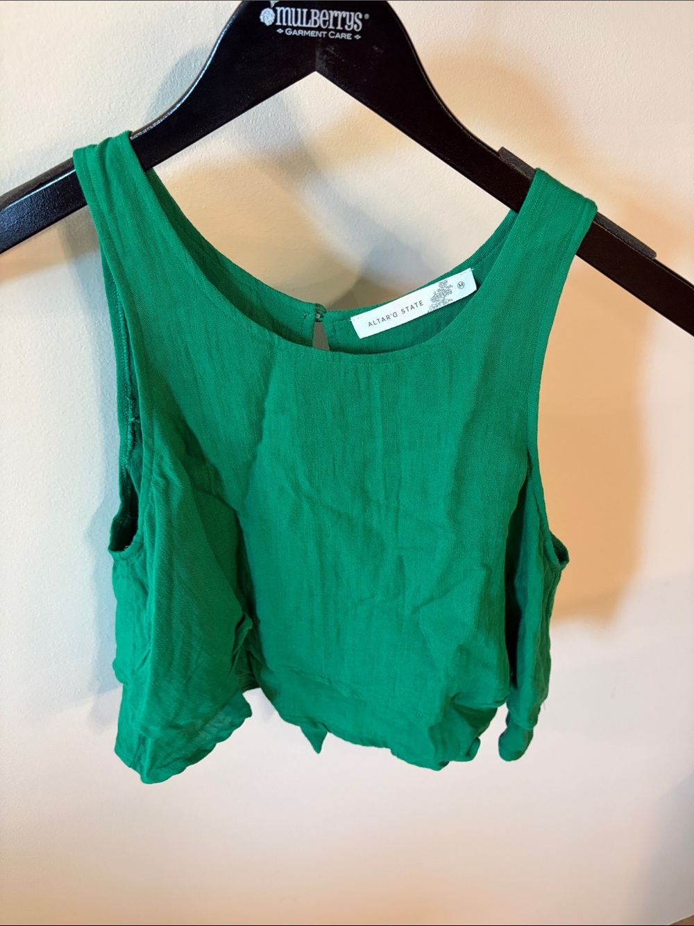 Altar'd State Emerald Green Sleeveless Crop Tank
